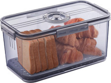 Bread Box Bread Boxes for Kitchen Counter Airtight, Time Recording Bread Stor...