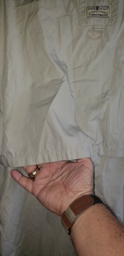 Hook & Tackle Outfitters Vented Fishing Shirt Mens Medium Light Khaki Tan EUC - Picture 9 of 12