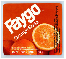 1960's-70's Faygo Orange Soda Label Original S59E