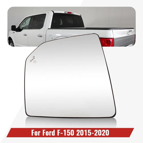 Left Driver Side Heated Mirror Glass W/ Blind Spot For 2015-2020 Ford F-150