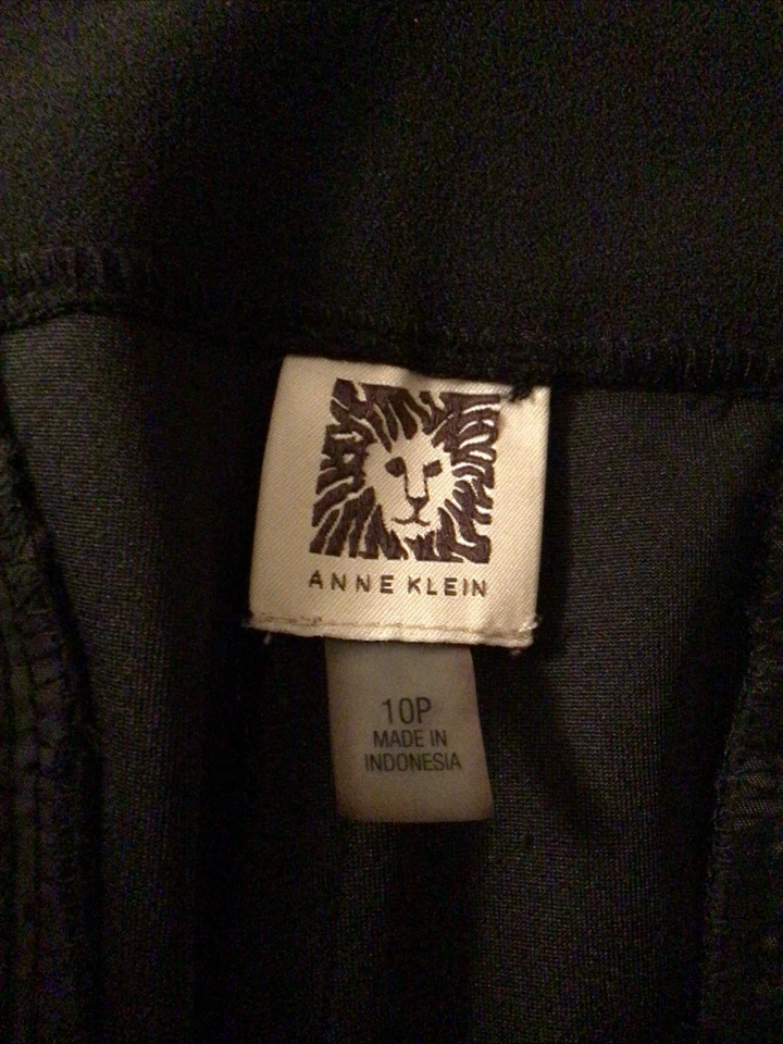 Pantalones de vestir para mujer Anne Klein negros talla 10P bolsillos cierre de cremallera usados en excelente estado Foto 4 de 4