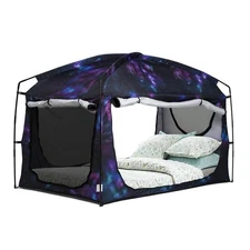 Bed TentPortable Privacy Sleeping Bed CanopyBlackout 90% Drapes for Kids and A