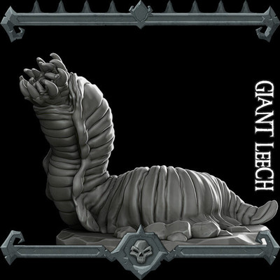 GIANT LEECH Giant Resin 3D Printed Fantasy Miniature D&D Tabletop RPG