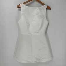 Reformation Dress Womens 4 White Sleeveless Satin Zenni Mini
