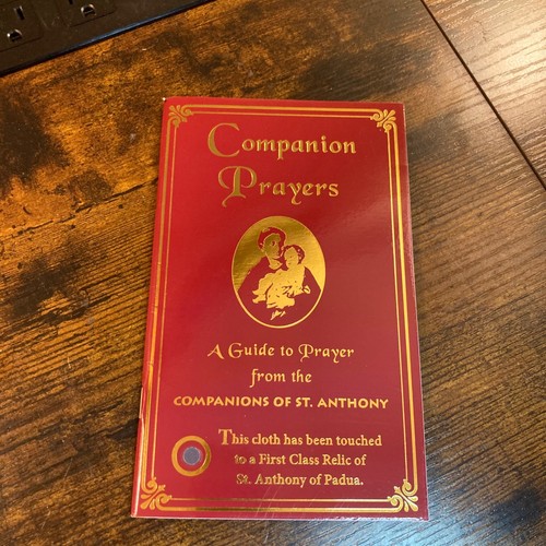 St Anthony Companion Prayers Guide with Relic Cloth Red Booklet Companions of