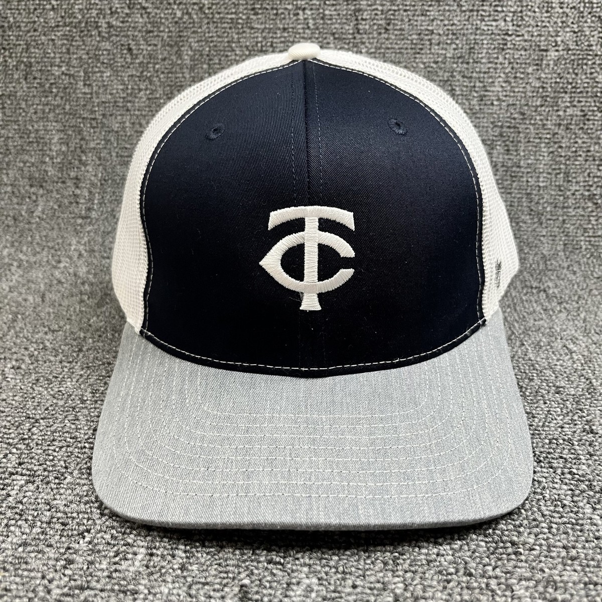'47 Brand Minnesota Twins TC Logo Trucker Hat Navy White Grey Mesh Snapback Cap