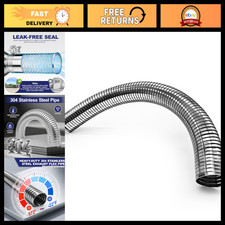 Universal 2.5 Exhaust Flex Pipe - 304 Stainless Steel 17 Length Flexible Tub Universal 2.5 Exhaust Flex Pipe - 304 Stainless Steel 17 Length Flexible Tub