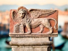 Bassorilievo leone di San Marco pace, in terracotta  appendere 40x23 cm