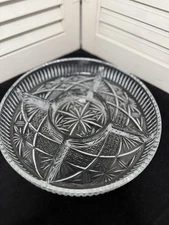 Crystal Relish Dish 5 Sections Divided Appetizer  Serving Platter 9.5” Portugal