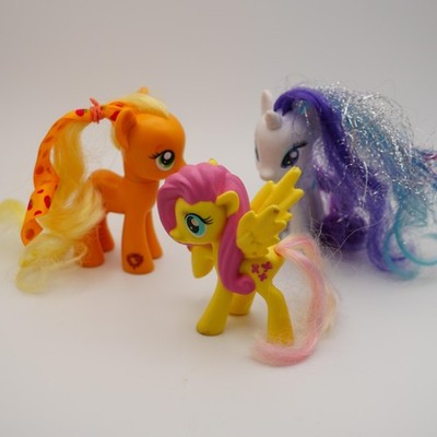 My Little Pony Hasbro Figure Lot Fluttershy Applejack Rarity Toys