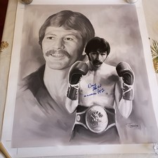 Danny Little Red Lopez Signed Large Canvas Photo Proof Boxing Hall Of Fame