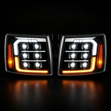 Full Led Drl Bar Corner Headlight For 07-14 Chevy Silverado Wstart-up Animation