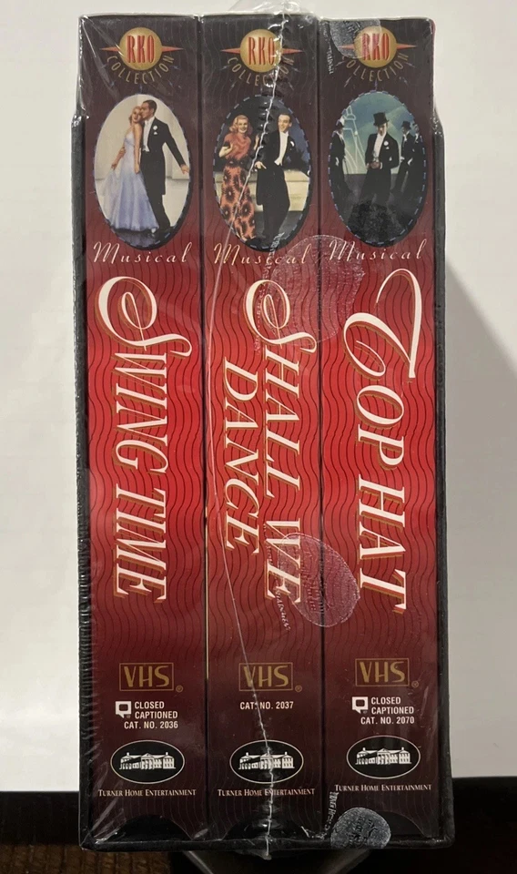 Astaire & Rogers VHS 3 Musicals Top Hat Shall We Dance Swing Time NEW F1B - Image 2 of 2