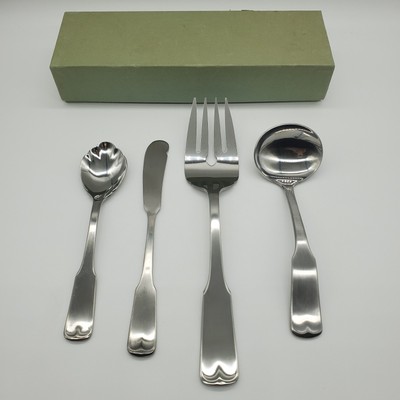 International WESTMINSTER 4-Piece Hostess Serving Set Satin Stainless Taiwan