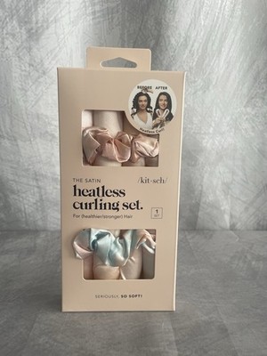 Kitsch Satin Heatless Curling Set -Sunset Tie Dye - 1 Rod 2 Scrunchies NEW