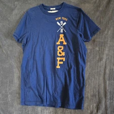 Abercrombie & Fitch Muscle Fit Blue T-Shirt XXL A&F New York Graphic Vintage 2X