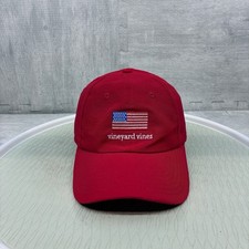 Vineyard Vines Hat Cap Strap Back Red Baseball Cap American Flag Adjustable