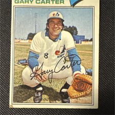 Topps 1977 Gary Carter #295 Base Set Autograph Montreal Expos Baseball Card
