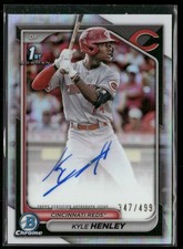 Kyle Henley 2024 Bowman Chrome #CPA-KHY Refractors Auto Cincinnati Reds