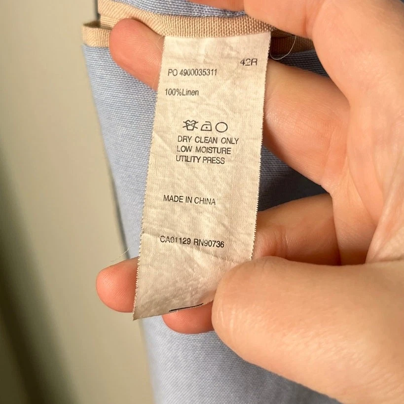 Blazer Corporativo Tallia Chambray Denim Lino Azul Dos Botones Doble Ventilación 42 R Foto 3 de 4