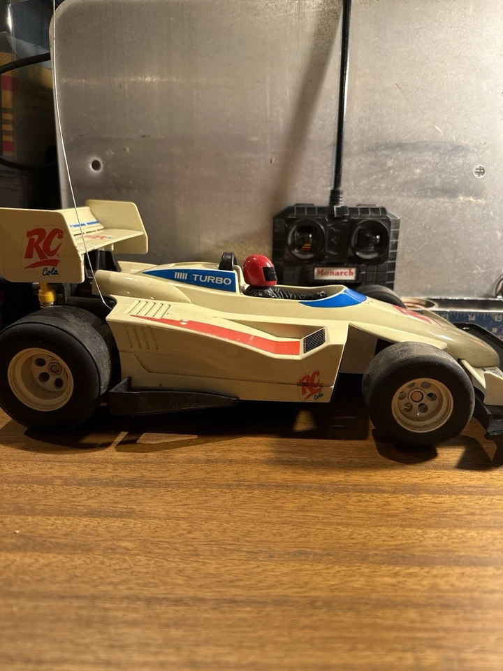 Vintage 1980s RC Cola Formula 1 RC Car Monarch Turbo Racer Remote Control Car - Image 2 of 4
