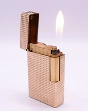 S.T. DUPONT Vintage WORKING L1 BS Large Lighter Gold Hobnail Pattern 1970’s