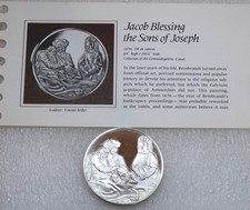 Franklin Mint Rembrandt Medal Jacob Blessing 1.96 oz Silver Cameo Proof #T293 76.53 per troy oz