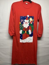 Lillian Vernon Vintage Santa Nightgown  92 One Size Fits All 100 Cotton
