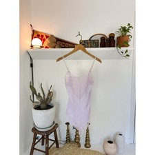Vintage 90s Lace Negligee Purple Top Small