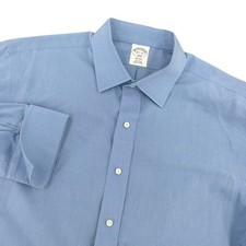 Brooks Brothers 1818 Regent Dress Shirt FRENCH CUFF  Mens 16.5 32 Blue Non-Iron
