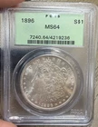 1896 Morgan Silver Dollar $1 PCGS MS64 OGH Beautiful Coin ~  Free Shipping