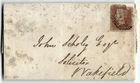 GREAT BRITAIN UK QV 1851 Cover from SCARBOROUGH to WAKEFIELD