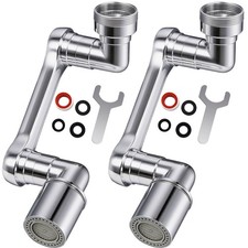 1080 Swivel Faucet Extender, 2 PCS Sink Aerator Attachment with Dual Spray M...