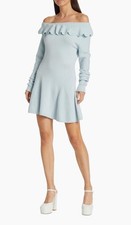 NWOT LoveShackFancy Bedine Blue Sweater Dress Small Off Shoulder Cashmere Blend