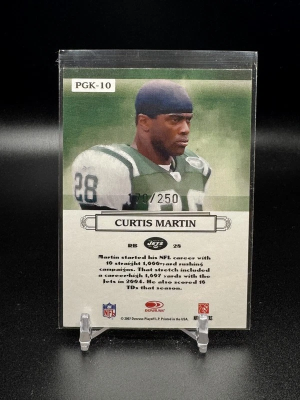 2007 Donruss Threads Pro Gridiron Kings Silver Holofoil #10 Curtis Martin /250 - Image 2 of 2