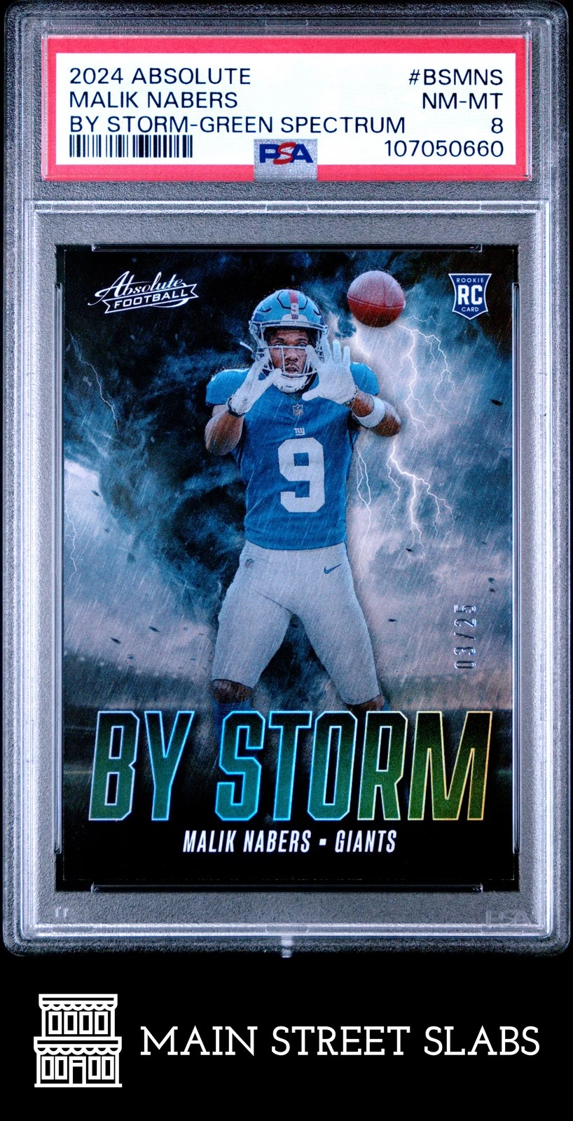 Malik Nabers Panini Absolute By Storm #BSMNS Green Spectrum
