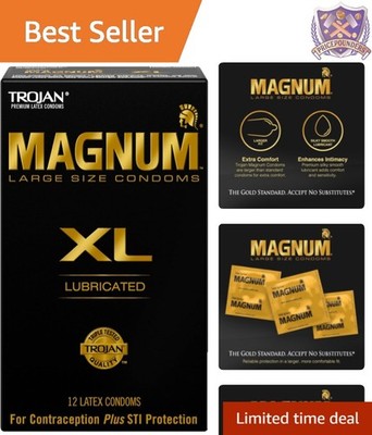 Large Size Lubricated Condoms 12 Count Extra Safe Sensitivity Tapered Base