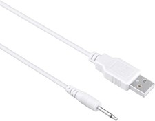 3ft White USB Power Adapter Charger Cable Lead for LuLu Wand Massager Vibrator