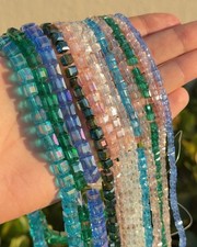 Bulk lot 12 Square Cube AB Beads 95 Bead Strands 8mm 6mm 5mm 3mm