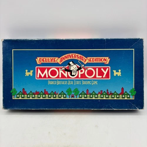 VINTAGE Monopoly Deluxe Anniversary Edition COMPLETE Parker Brothers 1985