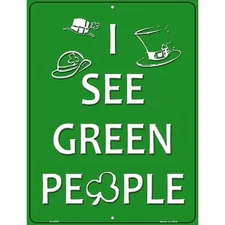 Green People Metal Novelty Parking Sign