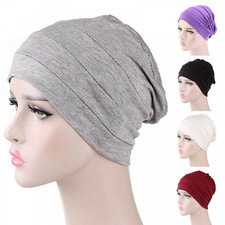 Stretch Loss Hair Head Hat Turban Chemo Wraps Women New Cancer Muslim Scarf Cap