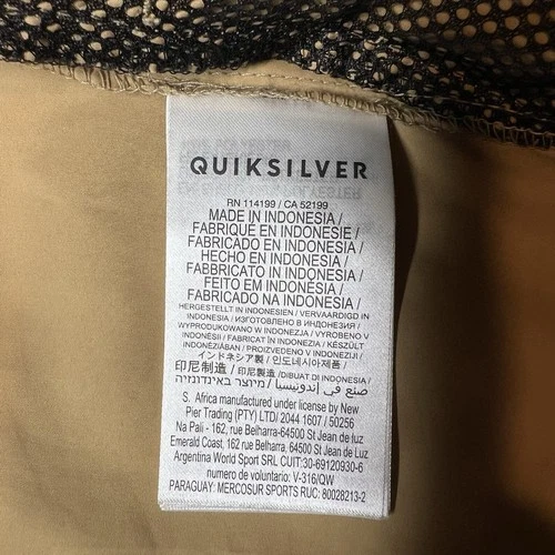 Quiksilver Mens Windbreaker Jacket Green Beige Colorblock Hooded Mesh Lined M image 4