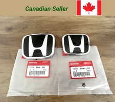 2x Black Chrome Jdm Honda Front Grill And Rear Trunk Emblems Fit 2006-2015 Civic