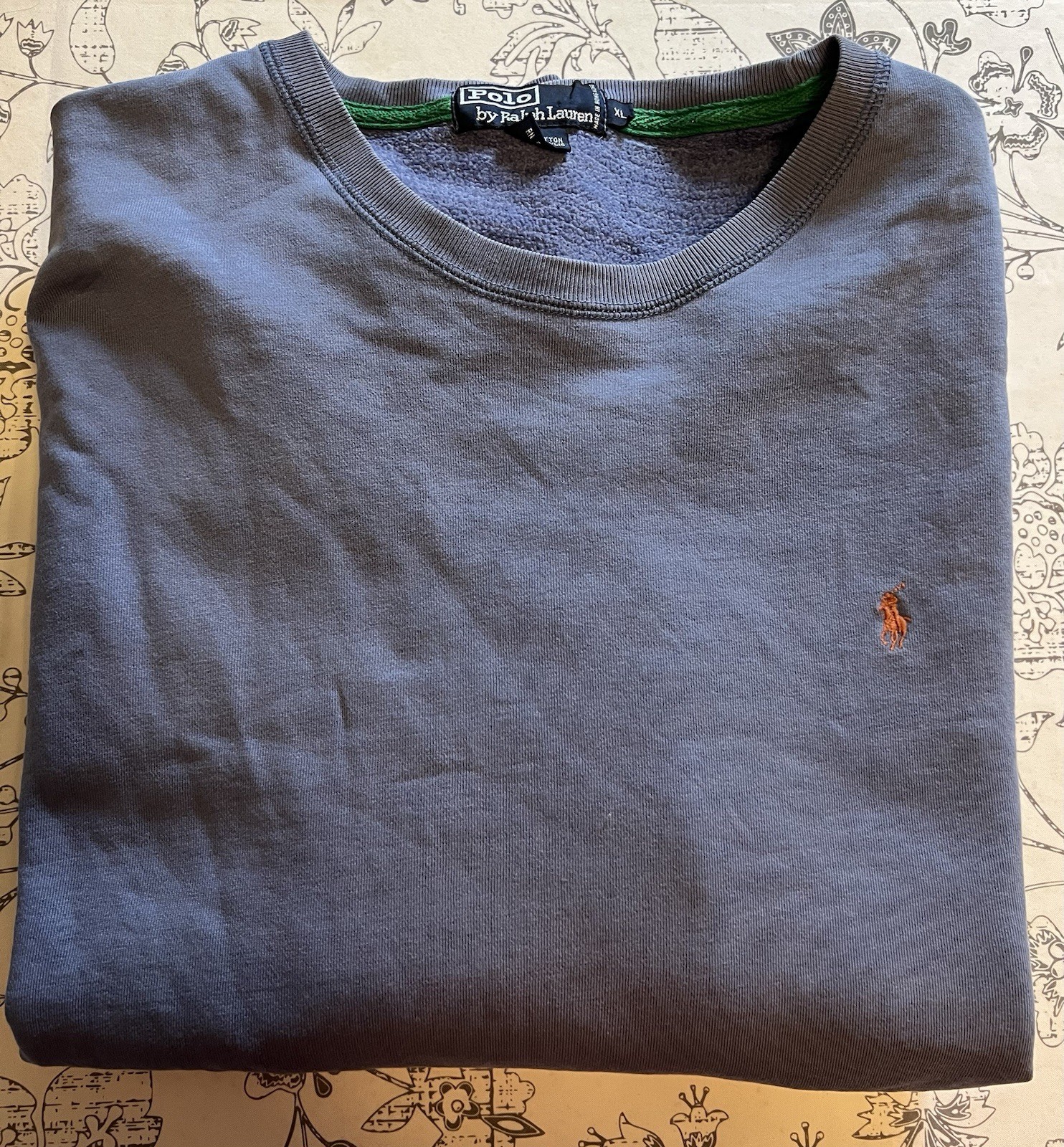 Polo Ralph Lauren vintage felpa uomo XL colore malva con logo rosa pony