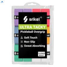 Srikel Pickleball Paddle Overgrip Ultra Tacky, 12 Pack, Bright - 12 Pack