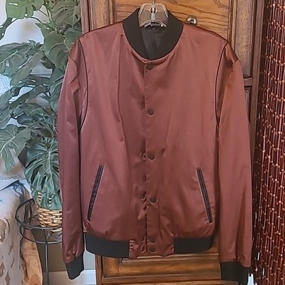 Zara brow satin bomber jacket Sz M.
