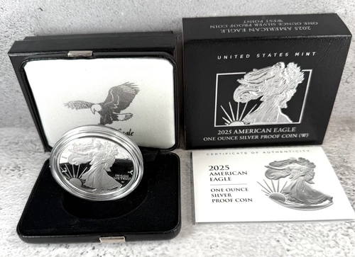2025 W American Silver Eagle Choice Proof Bullion $1 Coin OGP COA