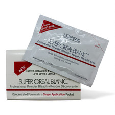 2x L  Or al Super Oreal Blanc Powder Bleach 1.13oz Packets   Dust-Free Formula