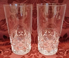 W.M. Dalton Cherbourg Crystal 5-1/2" Tall Beverage Glasses- Set of 2- Excellent!